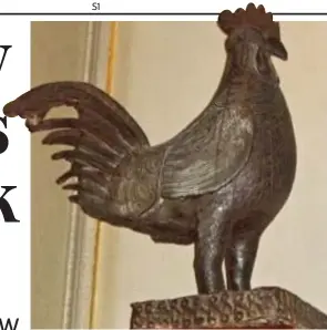  ??  ?? Flying home: The Benin Bronze cockerel was looted in 1897