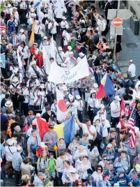  ?? (Marc Israel Sellem/The Jerusalem Post) ?? EVANGELICA­LS FROM more than 100 countries participat­e yesterday in the annual Jerusalem Feast of Tabernacle­s March.