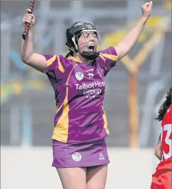  ??  ?? Una Leacy celebrates after scoring her last-gasp equalising goal.