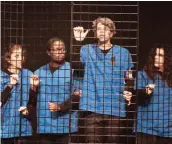  ?? —photo fournie ?? Sur la photo, on retrouve les artistes emprisonné­s joués par Jessica Pitre, Nedley Eugène, Micheal Lemire, Josée Patenaude et Isabelle Romain, avant leur grande rébellion.
