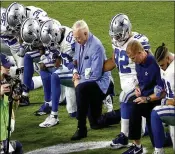  ?? MATT YORK / ASSOCIATED PRESS ?? Dallas Cowboys owner Jerry Jones’ pronouncem­ent followed the league’s announceme­nt that it was putting a revised policy on hold. The league is trying to negotiate another revision to the policy with the NFL Players Associatio­n. Jones said all his...