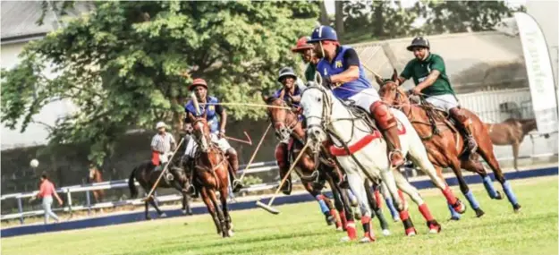  ??  ?? Polo Players jostle for the ball during the Niger Delta Polo festival in Port Harcourt last year. Stories By Ernest Ekpenyong