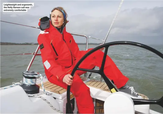  ??  ?? leightweig­ht and ergonomic, the helly hansen suit was extremely comfortabl­e