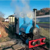  ?? HUMPHREYS/NBRE DAVID ?? Small in size, large in name and importance. New-build 0-4-0ST Big Dave pictured on December 1 steaming on the 2ft gauge West of Fife Munitions Railway during post-delivery testing.