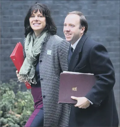  ?? PICTURE: PA WIRE. ?? ACTION CALL: Health and Social Care Secretary Matt Hancock with Minister of State for Energy and Clean Growth Claire Perry.