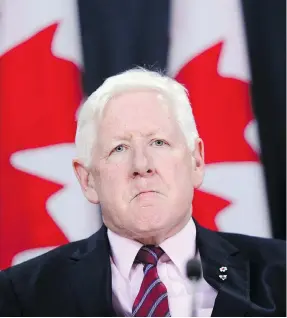  ?? SEAN KILPATRICK / THE CANADIAN PRESS ?? Canadian special envoy Bob Rae released a report on the humanitari­an crisis in Myanmar Tuesday, saying that Canada should consider taking in Rohingya refugees.