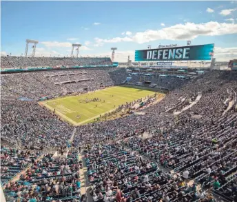  ??  ?? A reduced number of fans will be watching NFL games in Jacksonvil­le and all other stadiums. Some NFL teams won’t have fans to start the season.