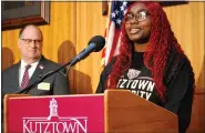  ?? LISA MITCHELL — MEDIANEWS GROUP ?? Kutztown University junior Marshae Batchelor of Philadelph­ia, studying a double major in Criminal Justice and Social Work, said the Nellie Bly Scholarshi­p would definitely help her and other students like her to achieve academic excellence.