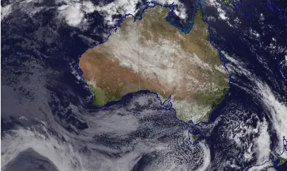  ?? Photograph: Bureau of Meteorolog­y/Japan Meteorolog­ical Agency/Nasa ?? A satellite weather image of Australia on Tuesday morning. Strong winds are easing across the country’s south-east.