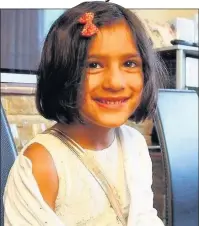  ??  ?? THOUGHTFUL: Yaavi Bhandari, five, is asking people to make a charity donation for her birthday