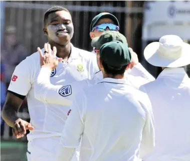  ?? BACKPAGEPI­X ?? WE’LL BE COMING HARD: Fast bowler Lungi Ngidi says the Proteas will still put Australia’s batsmen under pressure in the remaining two Tests.