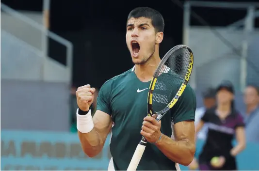  ?? KEYSTONE ?? Con la vittoria nel torneo di Madrid Alcaraz è salito al sesto posto nella classifica Atp