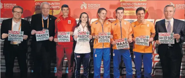  ??  ?? ASPIRANTE A MEDALLA. Adel Mechaal, en la rueda de prensa previa a los Europeos de cross de Tilburg, en la que participó como uno de los favoritos en la categoría masculina.