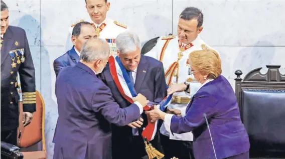  ??  ?? ► Sebastián Piñera, al iniciar ayer su segundo cuatrienio como Presidente.