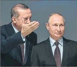  ?? OZAN KOSE / AFP ?? Recep Tayyip Erdogan y Vladímir Putin, ayer en Estambul