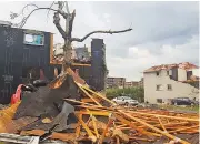  ??  ?? These photos show the destructio­n after a tornado shattered Mont-Bleu, Gatineau, Quebec, close to Ottawa on Friday