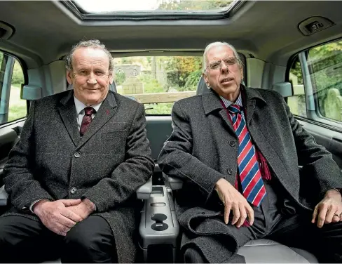  ??  ?? Colm Meaney as Martin McGuinness and Timothy Spall as Ian Paisley star in The Journey.