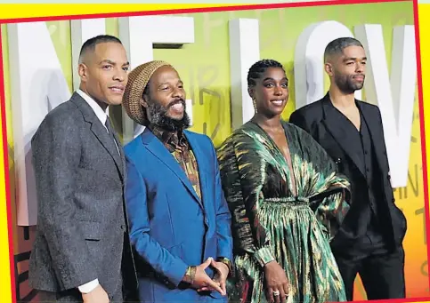  ?? Picture: NST.COM.MY ?? Reinaldo Marcus Green, Ziggy Marley, Lashana Lynch and Kingsley Ben-Adir at the UK Premiere of the new
Bob Marley biopic.