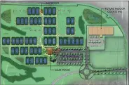  ?? Contribute­d site plan ?? Rome Tennis Center of Georgia plans show 51 courts, but the city manager said grading will be done for 9 more courts.