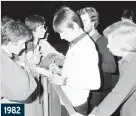  ??  ?? 1982
That’s entertainm­ent: Paul Weller made time for signatures during The Jam’s final gig at The Brighton Centre. The set list included Going Undergroun­d and A Town Called Malice.