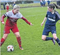  ??  ?? Tayside Ladies (blue) lost 4-0 to Inverness City Ladies at Fairmuir Park.