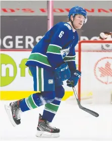  ?? BOB FRID/USA TODAY SPORTS FILES ?? Canucks winger Brock Boeser has three goals and six points in the season series so far against the Flames.