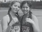  ?? PHOTO PROVIDED ?? Tennis players Sophia Acuna, left, and Aimee Pham of Classen SAS are both undefeated this season.