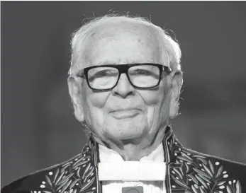  ?? FOTO: FRANCOIS GUILLOT/AFP ?? Der französisc­he Designer Pierre Cardin ist im Alter von 98 Jahren gestorben.
