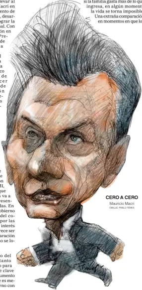  ?? DIBUJO: PABLO TEMES ?? CERO A CERO Mauricio Macri