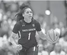  ?? ?? Guard Zia Cooke leads the South Carolina Gamecocks, who went undefeated in the 2022-23 regular season.