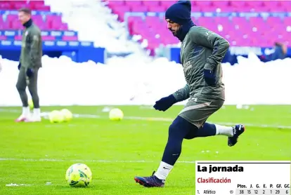  ?? EFE ?? Los jugadores del Atlético por fin pudieron entrenarse en el Metropolit­ano