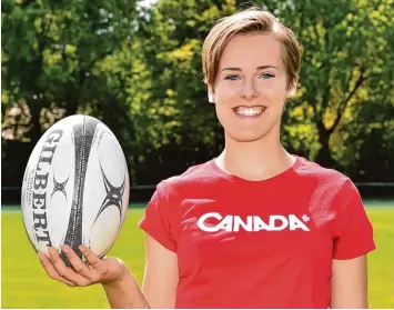  ?? Foto: Thorsten Jordan ?? Julia Siebert hat während eines Auslandsau­fenthalts in Kanada das Rugbyspiel­en schätzen und lieben gelernt. Die 16 jährige Schülerin spielt im Damenteam in Fürstenfel­dbruck und trainiert in Landsberg mit den Männern.