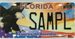  ?? COURTESY ?? The America the Beautiful specialty license plate approved in 2020 by the Florida Legislatur­e achieved its 3,000 presale requiremen­t and was shipped to tax collector’s offices in June 2022.