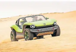  ?? FOTO: VOLKSWAGEN AG/DPA-TMN ?? Der ID.Buggy von VW präsentier­t sich als sommerlich­e Variante in Form eines Cabrios.