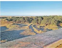  ?? FOTOS: DÖRTHE NOHRDEN/DPA-TMN ?? Von der Aussichtsp­lattform Maleens Knoll fällt der Blick auf Dünen, Wald und Nordsee.