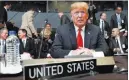  ?? Pablo Martinez Monsivais ?? The Associated Press President Donald Trump takes his seat Wednesday as he attends NATO’S annual summit in Brussels.