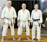  ?? Picture: SUPPLIED ?? VISITING EXPERT: United Shotokan-Ryu instructor­s Gary Grapentin and Maureen de Jager with Pascal Lecourt Sensei at a karate seminar in Makhanda last weekend