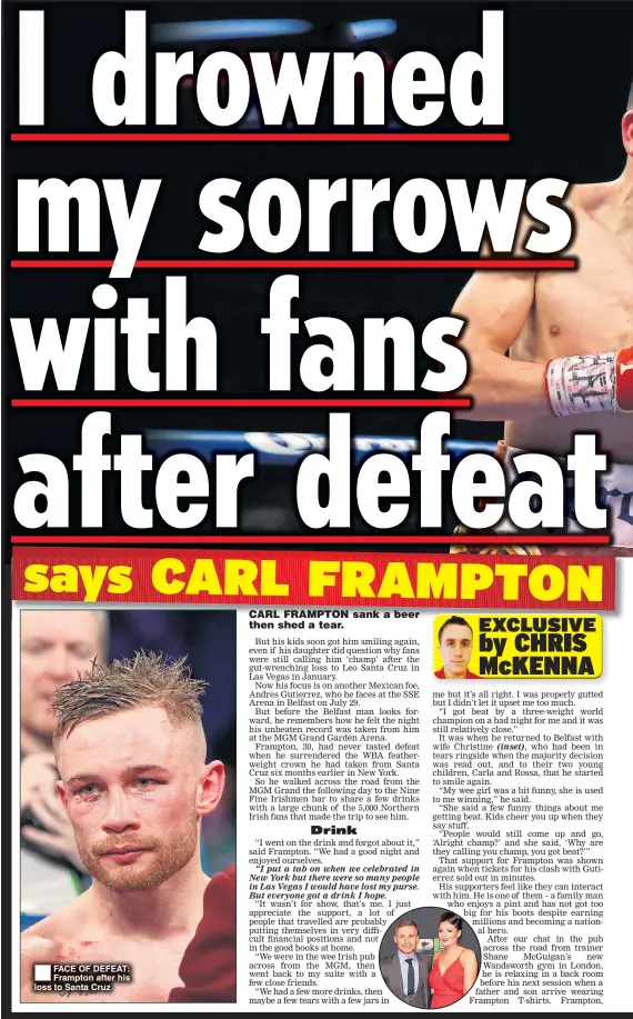  ??  ?? FACE OF DEFEAT: Frampton after his loss to Santa Cruz