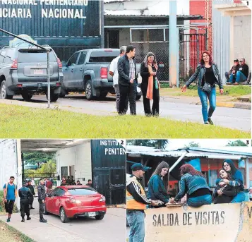  ?? FOTOS: ESTALIN IRÍAS ?? (1) Desde horas tempranas, los familiares de los jóvenes llegaron al penal de Támara. (2) Fueron sacados en un vehículo para no ser vistos por la prensa. (3) La familia esperó durante varias horas.