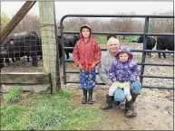  ?? Martha Rice / Contribute­d photo ?? Ron Rice and his grandchild­ren, Cody and Riley Pleil. Rice owns Sleepy Hollow Farm, where Buddy was captured.