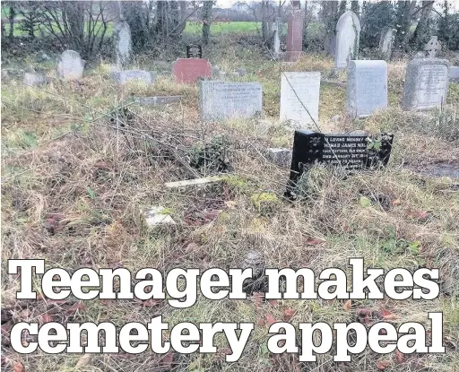  ??  ?? The overgrown Old Colwyn cemetery on Llanelian Road
Picture: HANNAH CROSSLEY