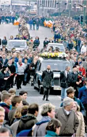  ??  ?? Chequered history: the funeral of the Gibraltar Three in 1988