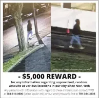  ?? Associated Press ?? A reward poster released Tuesday by the city of Waltham Mass.