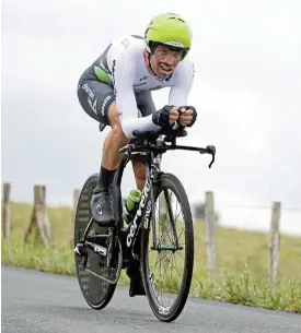  ?? /Reuters ?? ‘The Beast’: Reinardt Janse van Rensburg in action in the individual time trial at the 2018 Tour de France.