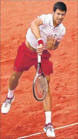  ?? GETTY ?? Novak Djokovic on way to beating Jaume Munar in the French Open second round on Wednesday.