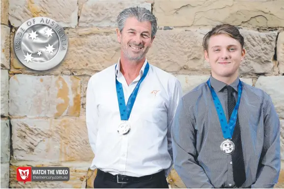  ?? Picture: SAM ROSEWARNE. ?? PRIDE OF PLACE: Tasmanian Pride of Australia award winners John Harris, of Kelso, left, and Stephen Ward, 13, of Rose Bay.