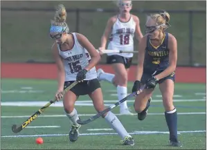  ?? MEDIANEWS GROUP FILE ?? Tina Rawa, left, in action against Unionville earlier in her career, had two assists as Garnet Valley opened the season with a 6-0 victory over Ridley on Saturday.