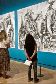  ?? Special to the Democrat-Gazette/MARCIA SCHNEDLER ?? Adonna Khare’s Elephants is displayed in the “Animal Meet Human” exhibition at Crystal Bridges Museum of American Art in Bentonvill­e.