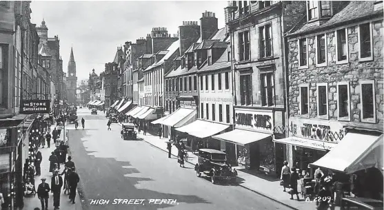  ??  ?? Today’s photograph shows Perth’s High Street in the 1930s when many shops used sun blinds to protect their merchandis­e from the sun. “This was before tinted windows and internal blinds became popular,” says Jim Howie of Broughty Ferry who supplied the...