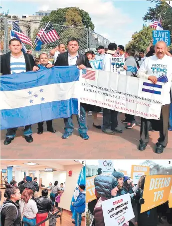 ?? FOTOS: EL HERALDO ?? 2 1 3 (1) En Estados Unidos hay inscritos al TPS actualment­e 56,690 hondureños. (2) Los hondureños tienen hasta el 13 de febrero para reinscribi­rse al TPS. (3) Luego de la cancelació­n del TPS para El Salvador, comenzaron las protestas en la nación del...